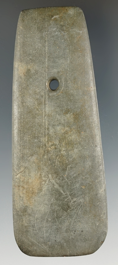 4 1/4" Hopewell Trapezoidal Pendant made from green and gray Mottled Slate. Ex. Dan Hall.