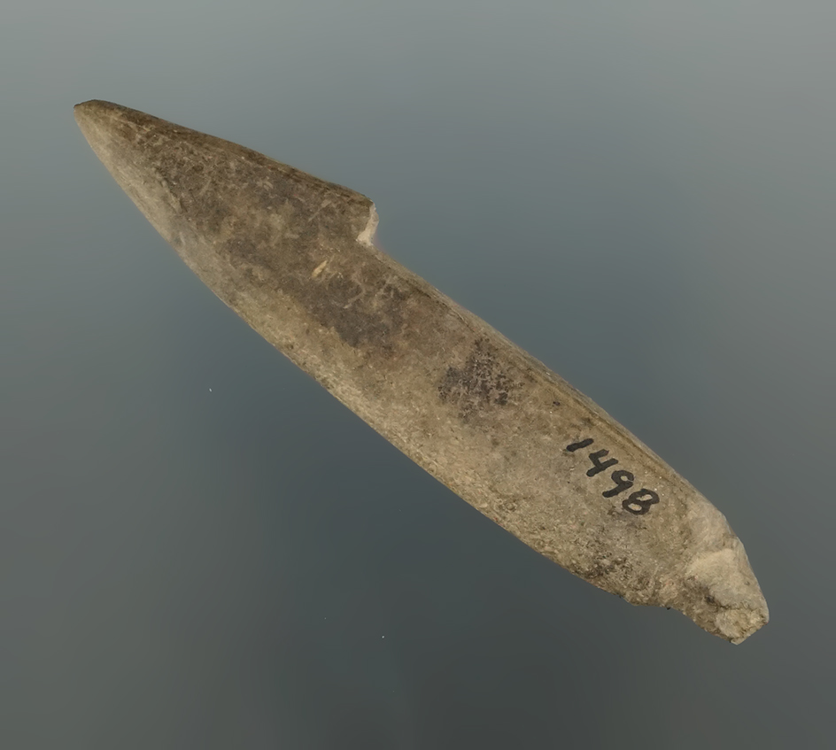 Unique! 3 1/8" Socketed  Harpoon Tip made from Stone. Found near Fort Hill, New York.