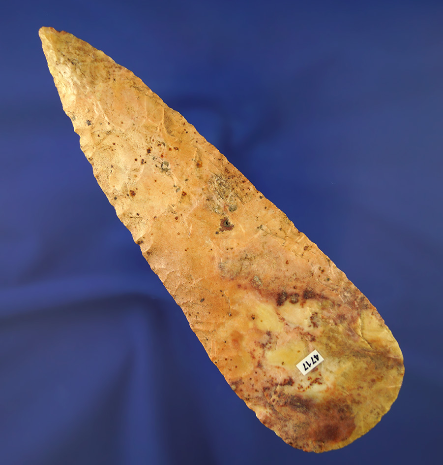 Large and nice! 6 3/16" colorful Flint Blade found in Cooper Co.,  Missouri. Ex. Richard Shively