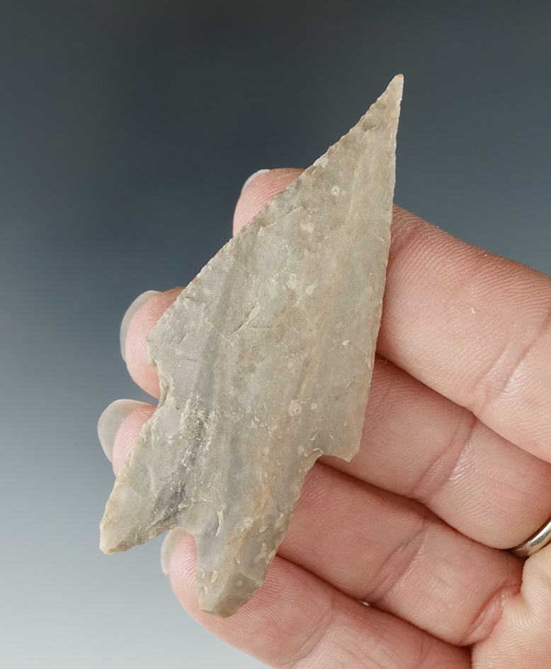 Ex. Museum! Classic style 2 11/16" Pedernales with a needle tip which was glued to a board, Texas.