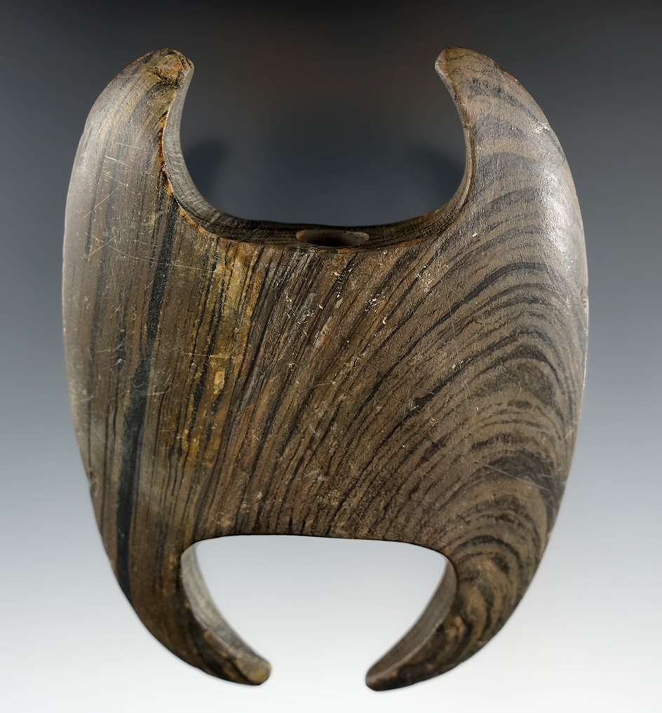 4 1/2" Double Notched Ovate that is one half professionally restored found in Ohio.