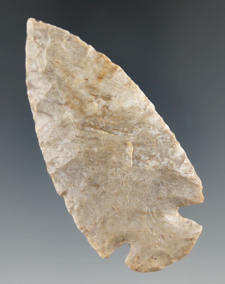 3" Notch Base Dovetail. Coshocton Flint. Ashland Co., Ohio. Ex. Coffman, Jim Bennett. Bennett COA.