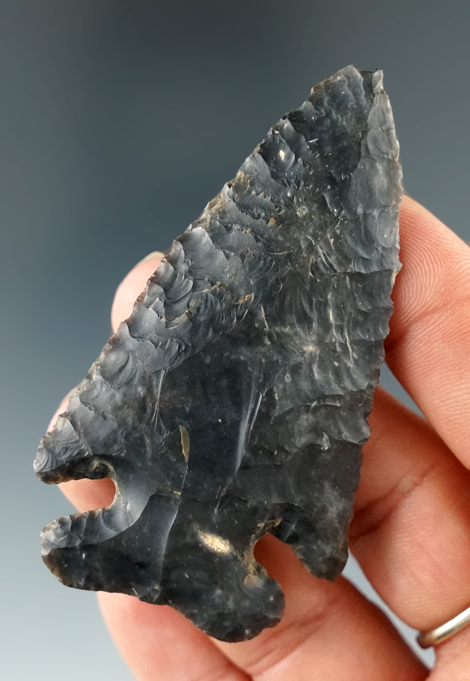 2 13/16" Archaic Cornernotch made from quality Coshocton Flint.