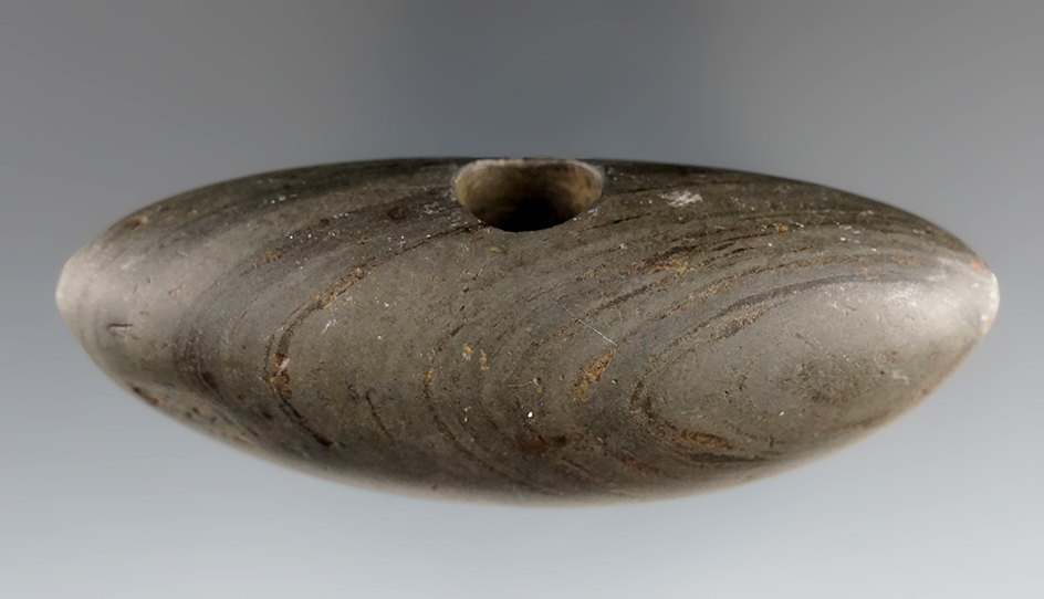 3 1/4" Pick Bannerstone found in Seneca Co., Ohio.