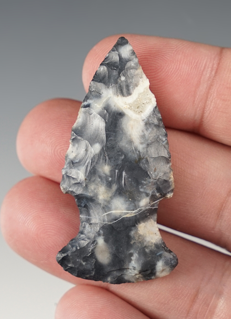 Outstanding material - 2" Ohio Hopewell made from Coshocton flint with "lightning lines".