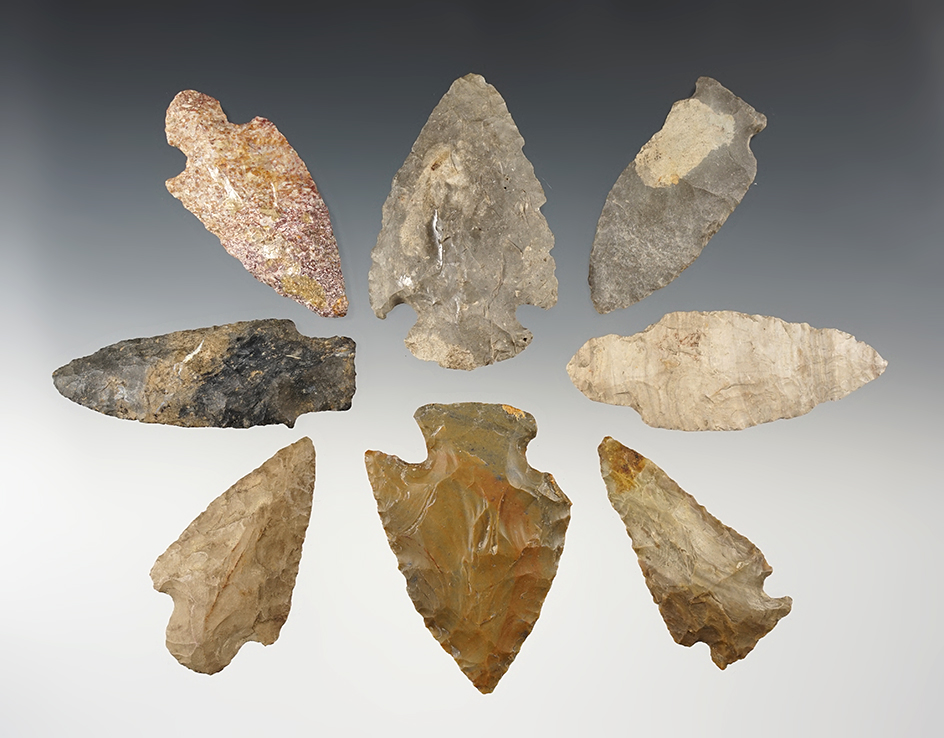 Set of 8 Midwest Knives in good condition. The largest is 3 1/16".