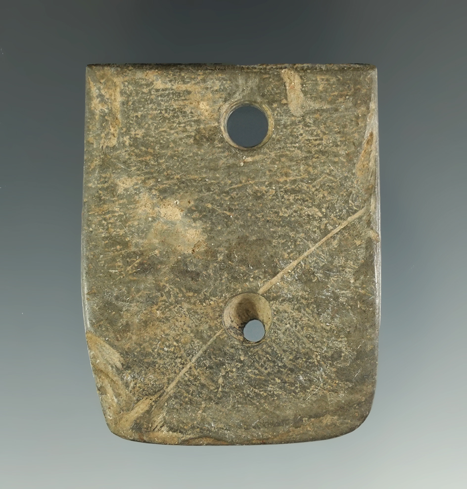 2 1/16" anciently salvaged gorget found in Lucas Co., Ohio.
