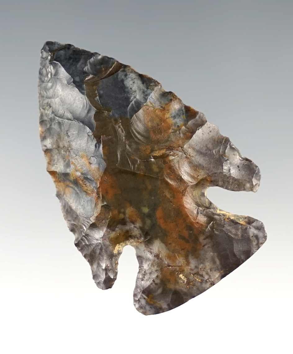 Amazing 1 15/16" Archaic Deep Notch - Holmes Co., Ohio. Coshocton Flint. Ex. Larry Polin.