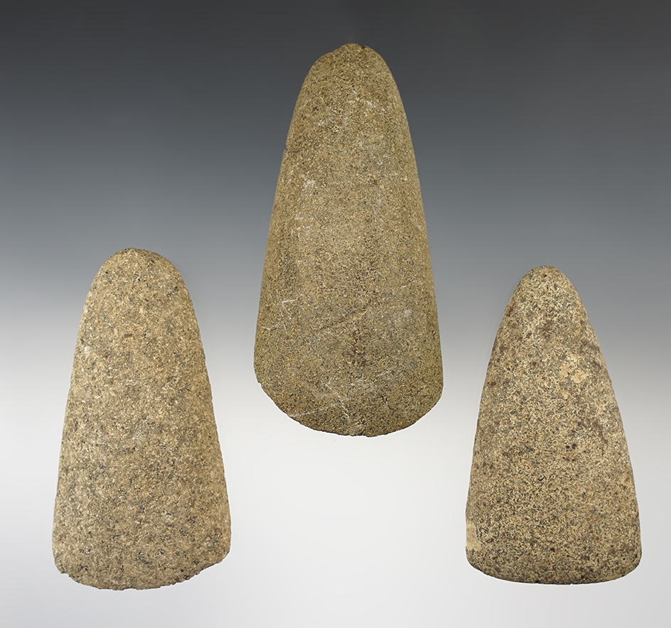 Set of 3 nicely made Ohio Adzes. The largest is 4 5/16".