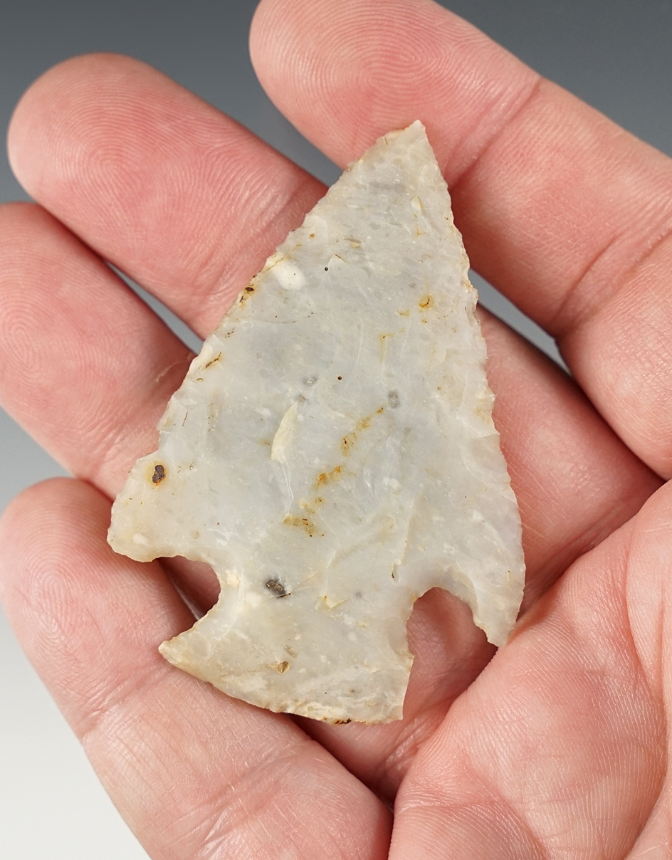 2 3/8" Hopewell Snyders - Flint Ridge. Found at the Flint Ridge Pit Site. Ex. Jack Hooks collection.