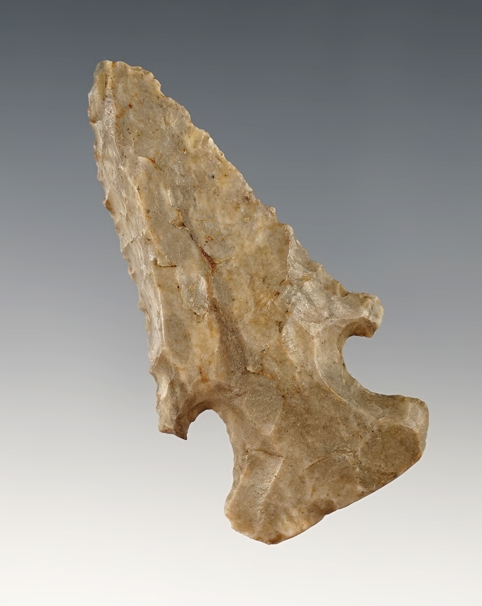 Steeply Beveled 2 5/8" Ohio Thebes that is well patinated.