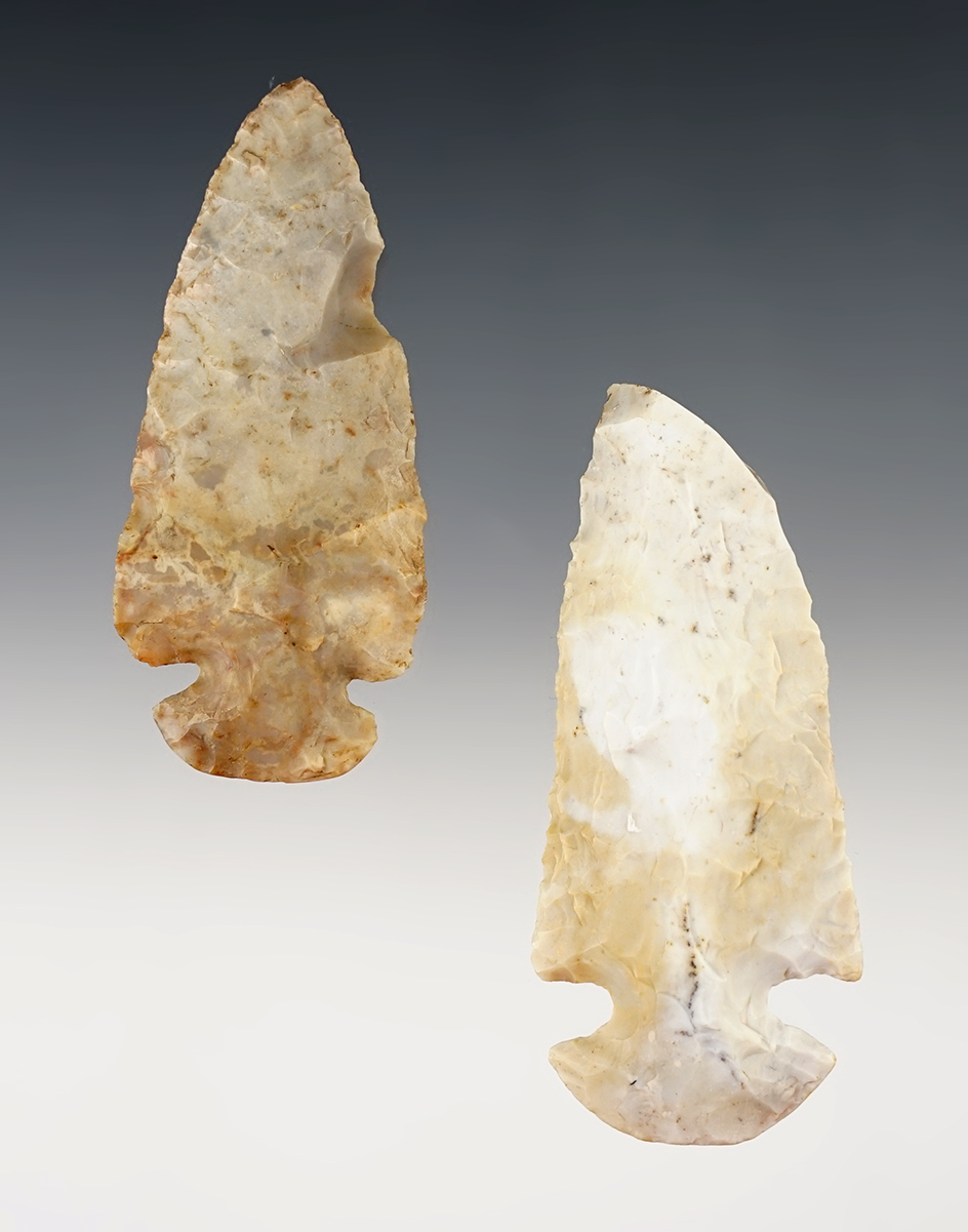 Pair of classic Ohio Dovetails. Both have some damage but are still impressive pieces.