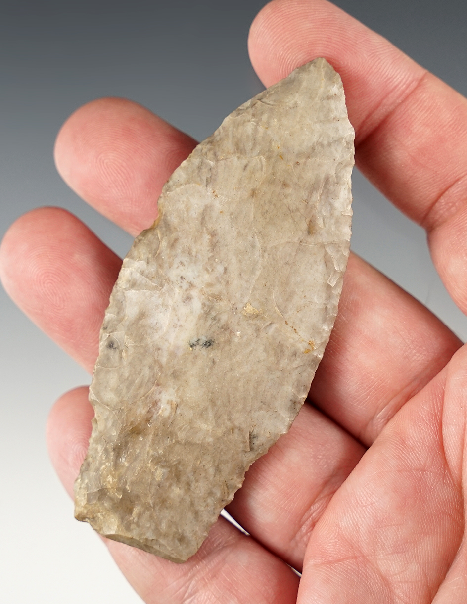 Nice 3 5/16" Stemmed Lanceolate found in Stark Co., Ohio.