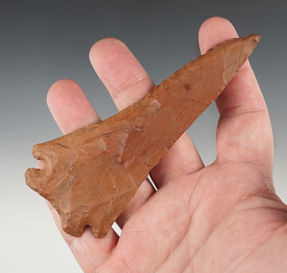 4 15/16" Cornernotch Archaic Knife - Bath Co., Kentucky, nicely beveled. Ex. Roy Francis.