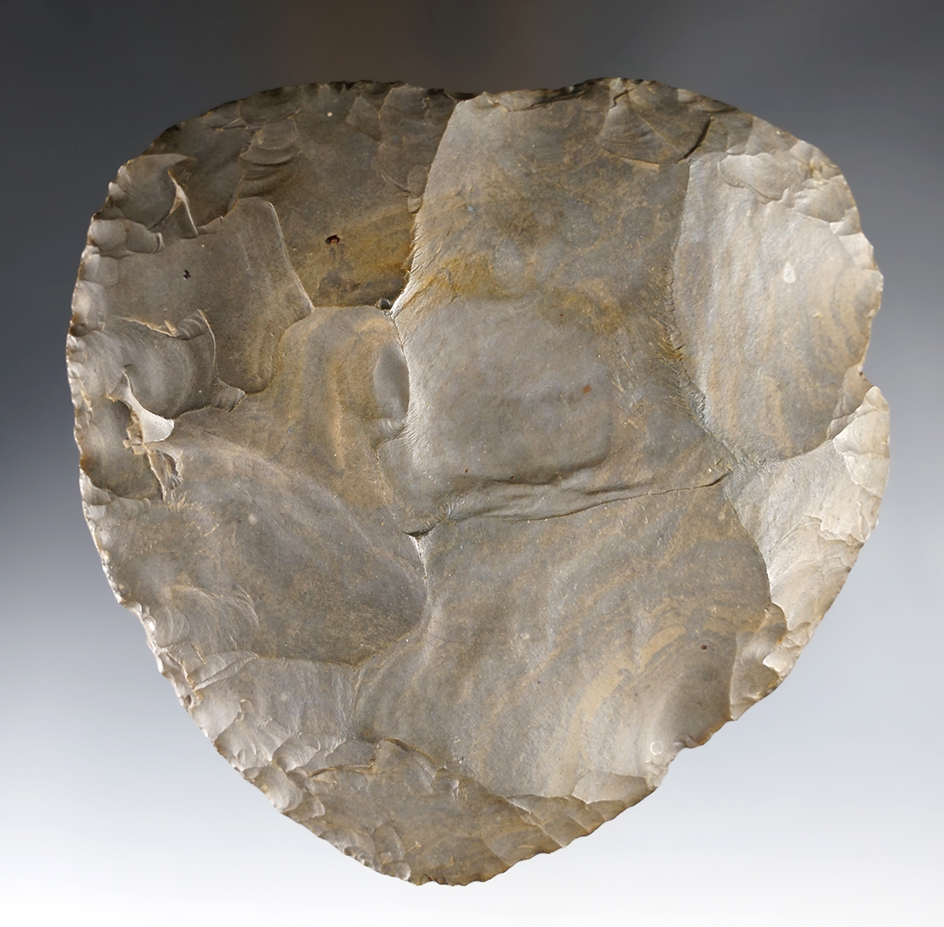 4 3/4" Hornstone Cache Blade that is heavily patinated found in Ohio. 