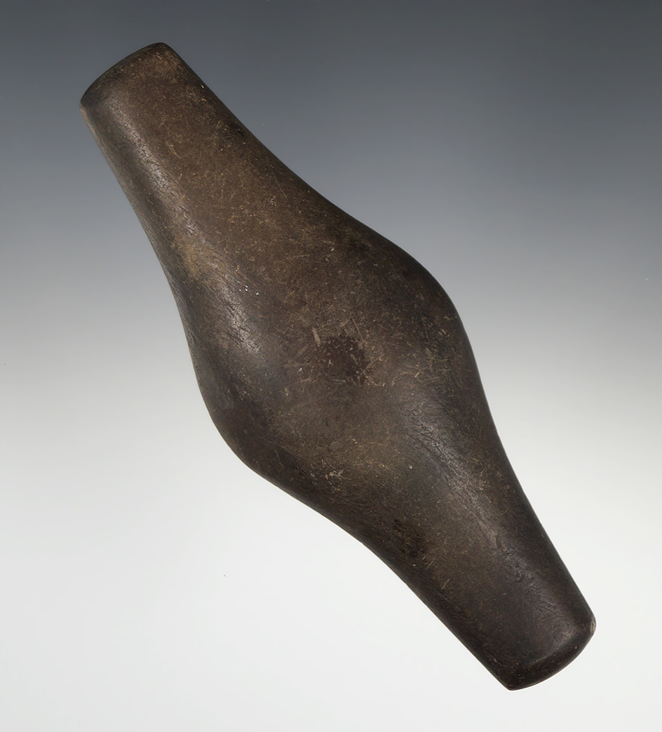 5 1/16" Undrilled Adena Expanded Center Gorget with nice tally marks around lower edges. Ohio.