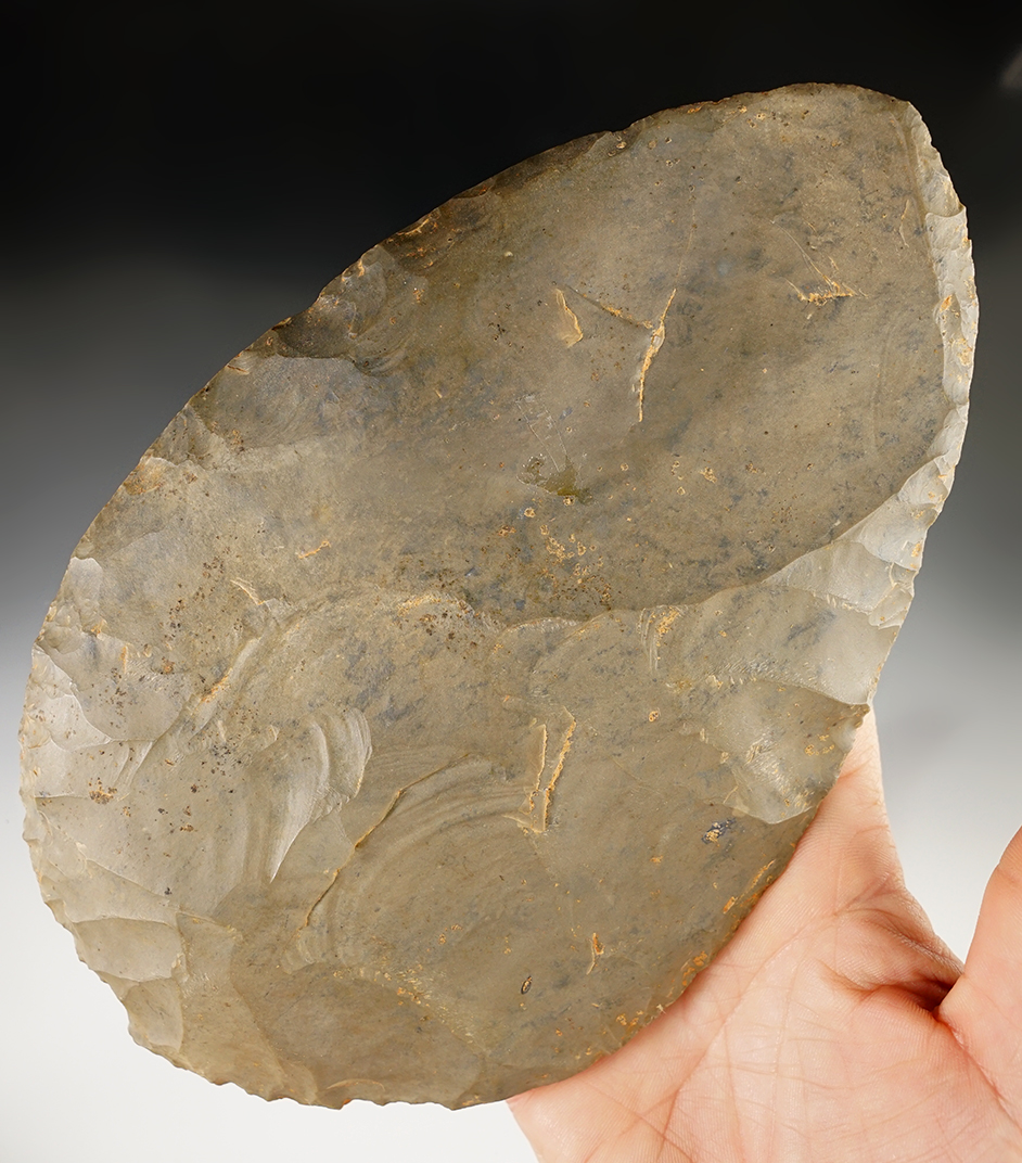 Large and nice! 7 1/2" long Hornstone Cache Blade found in Indiana. Ex. William Waigle.