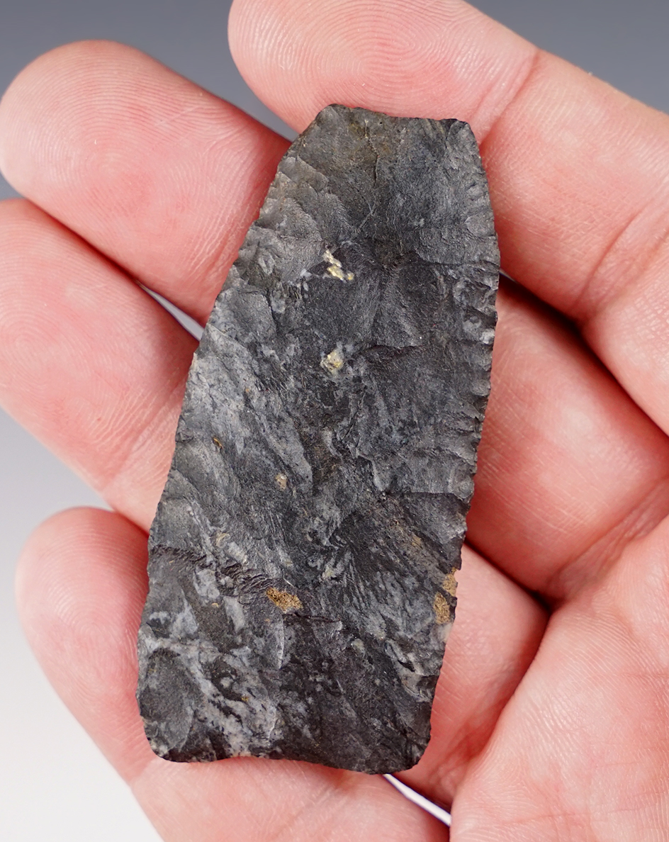 2 1/2" Paleo Square Knife. Thin and finely made. Found in Crawford Co., Ohio.
