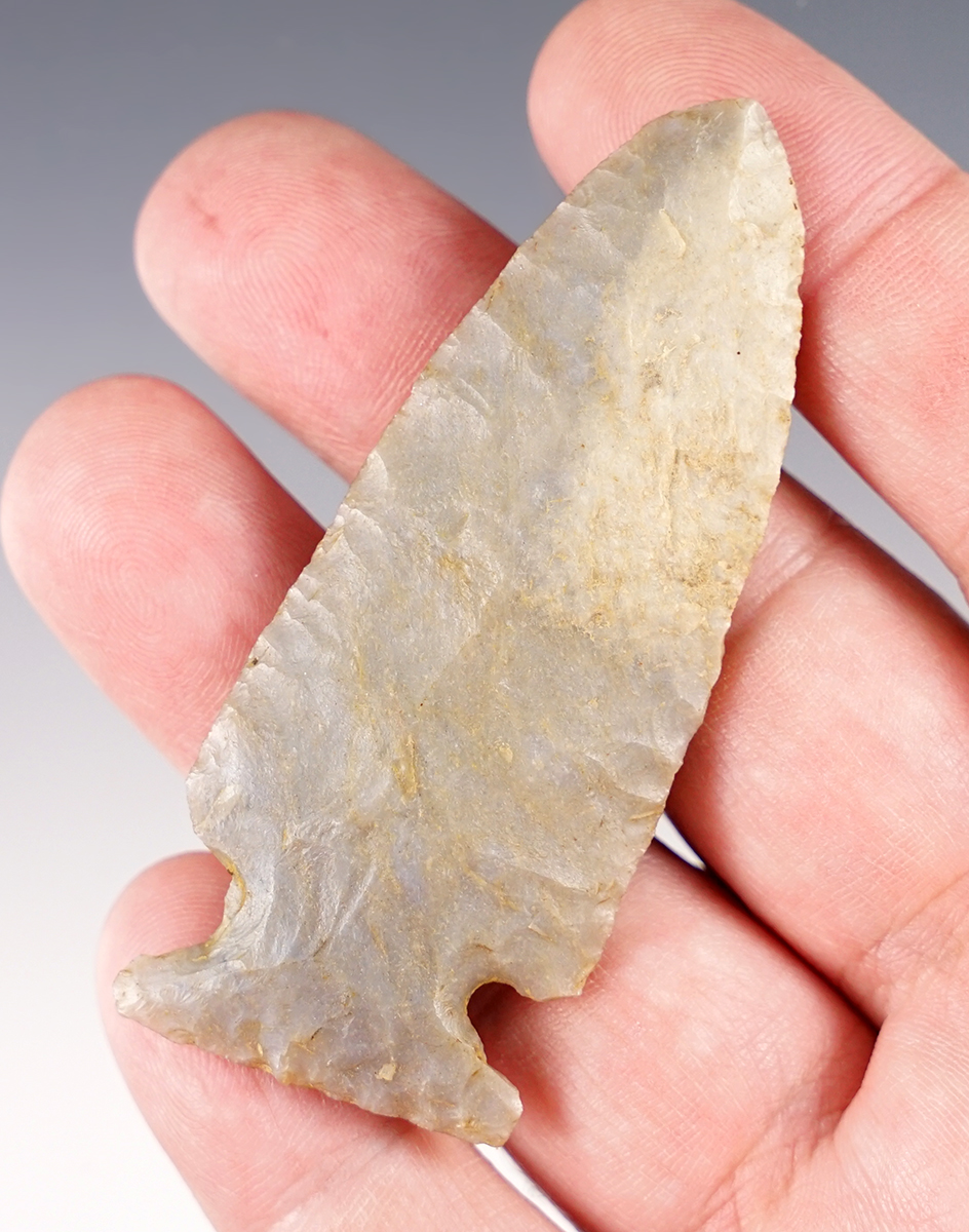 2 3/4" Archaic Sidenotch Point, nice and thin. Found in Huron Co., Ohio.