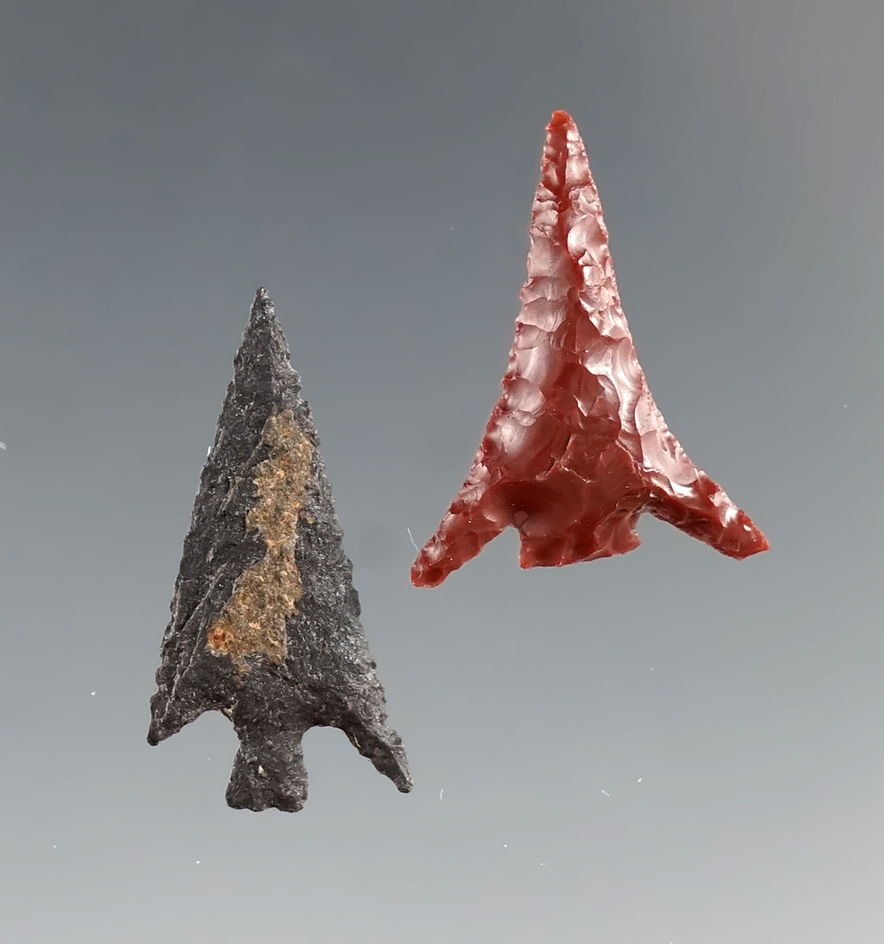 Pair of Columbia Plateau points found in Washington, largest is 7/8".