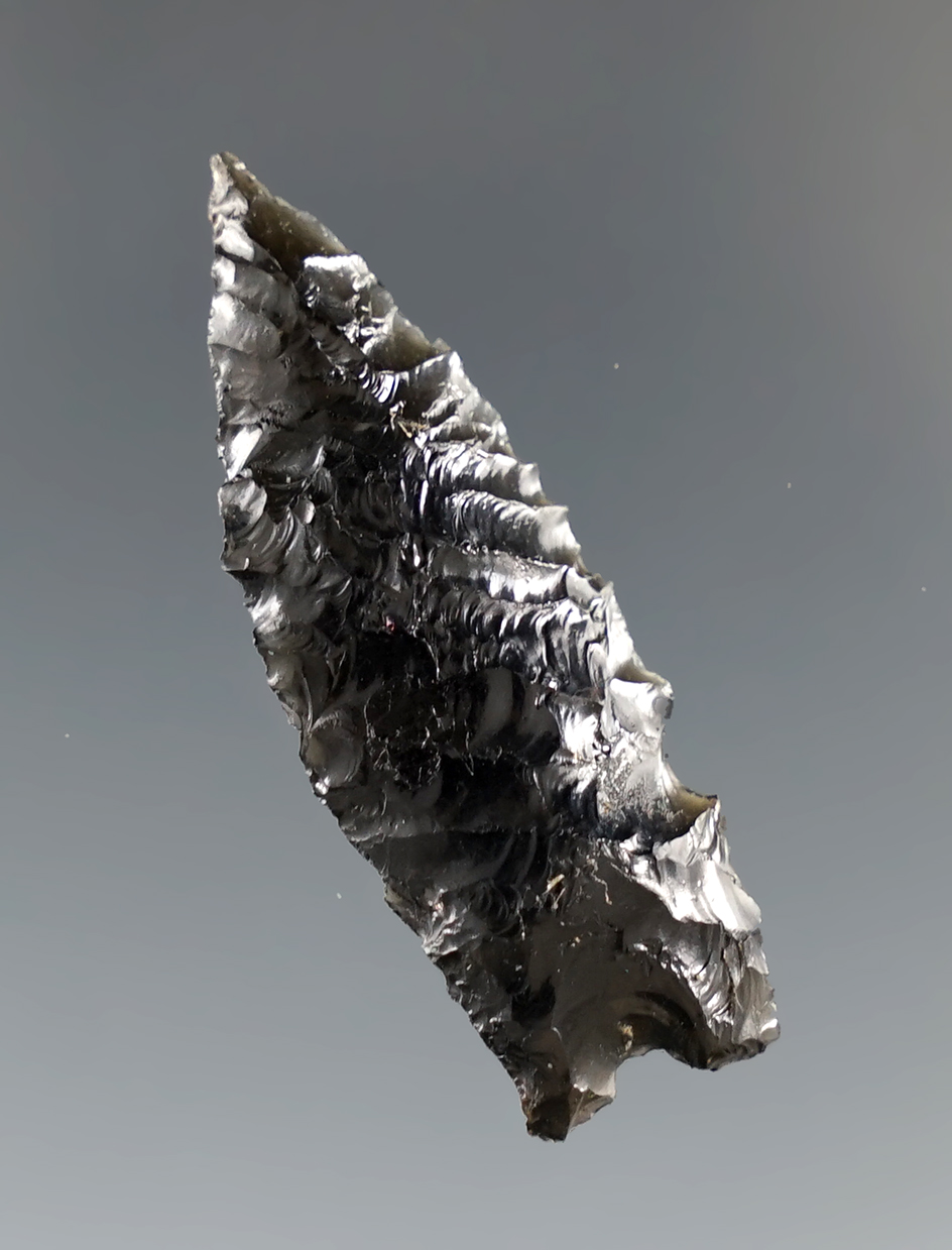 1 1/2" Humboldt made from obsidian found in Oregon.