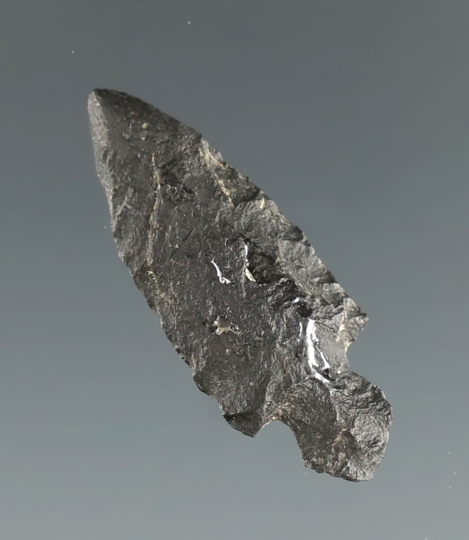 1 1/16" Klickitat Dagger made from Basalt, found near the Columbia River, Oregon. Pictured.