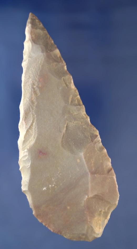 4 9/16" Paleo Uniface Knife found in Summit Co., Ohio. Ex. William Miller collection.