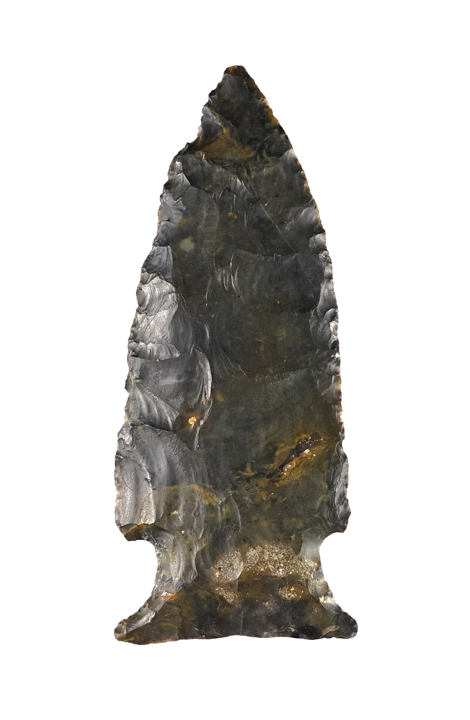 2 1/2" Classic style Intrusive Mound found in Perry Co., Ohio. Made from Coshocton Flint.