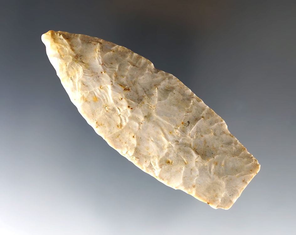 Classic styled 3 3/8" Ohio Paleo Stemmed Lance that is well made. Bennett COA.