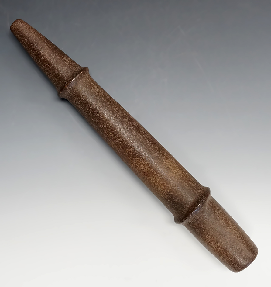 Sale Highlight! Large 15 1/4" double ringed northwest coast Pestle. Davis G-10 COA.