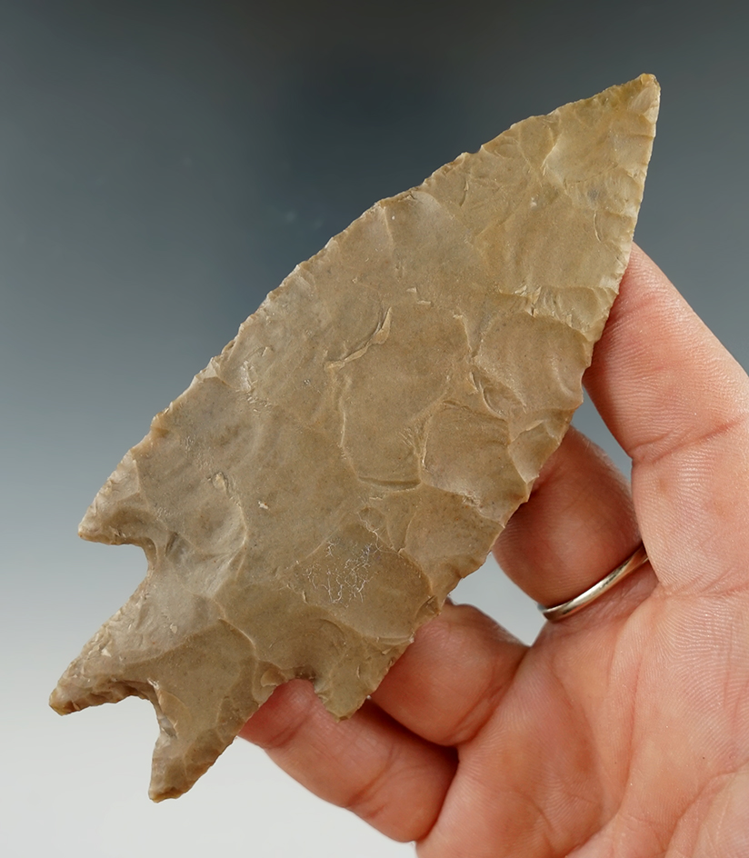 4 3/8" Pedernales found in Uvalde Co., Texas. Comes with a Rogers COA.