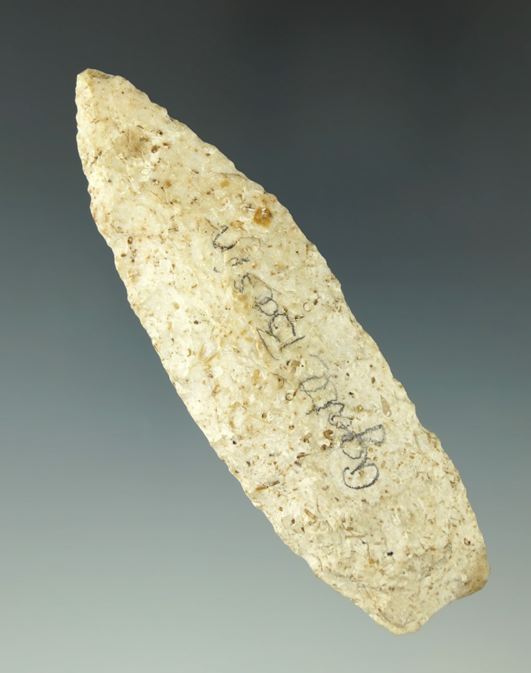 3 5/16" Lanceolate found in Illinois.