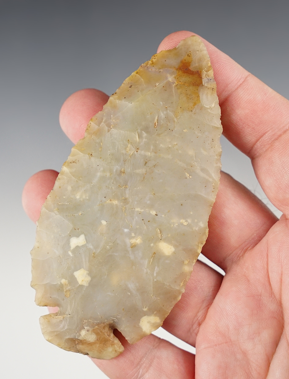 4 1/16" Flint Ridge Dovetail  - minor restoration to one corner by Stoneking. Hardin Co., Ohio. 