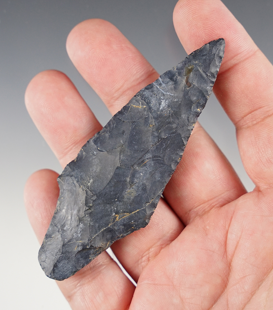 3 3/4" Coshocton Flint Adena found in Richland Co., Ohio by Jack Turner. 