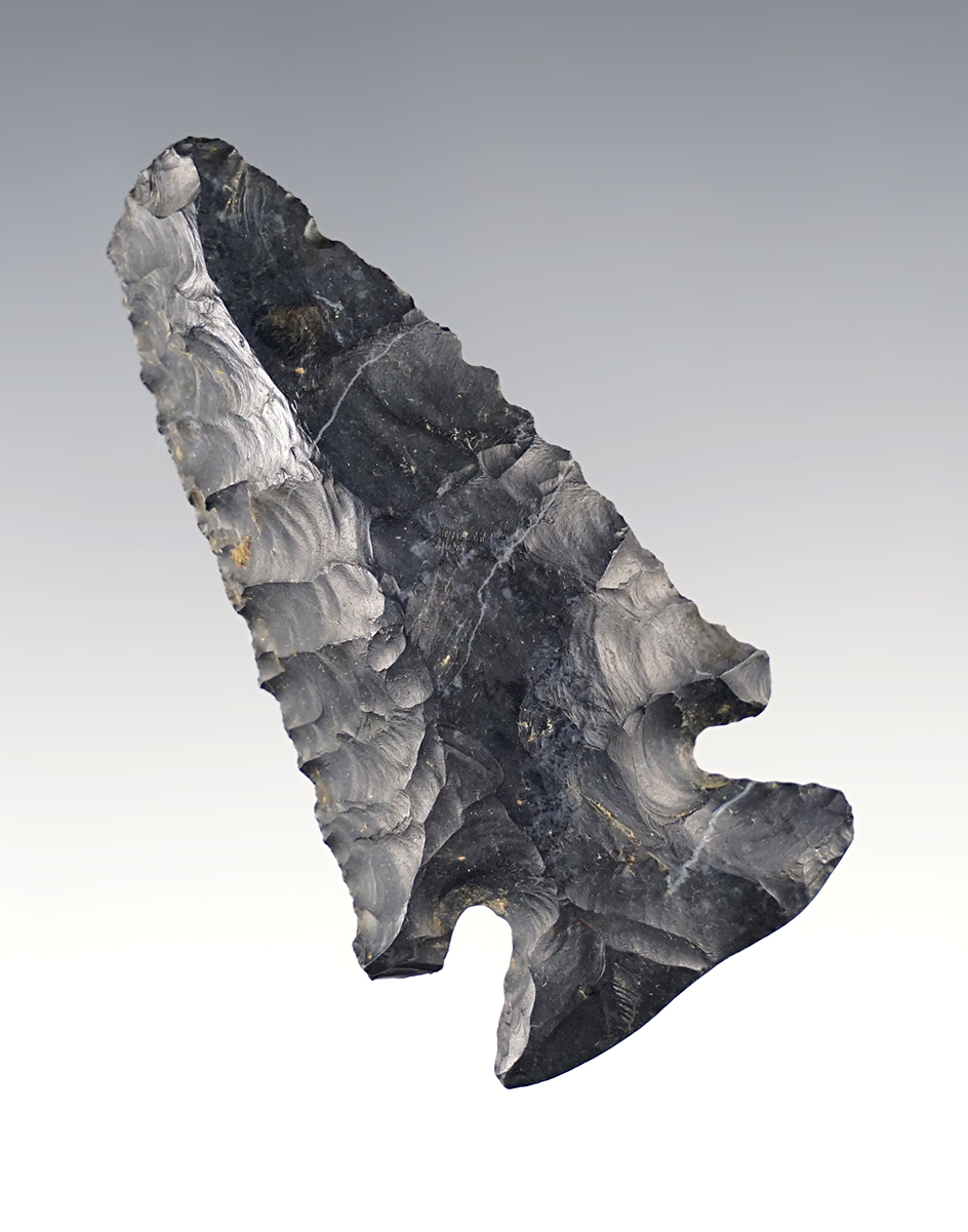 2 11/16" Archaic Thebes Bevel made from Coshocton Flint. Found in Ohio. 
