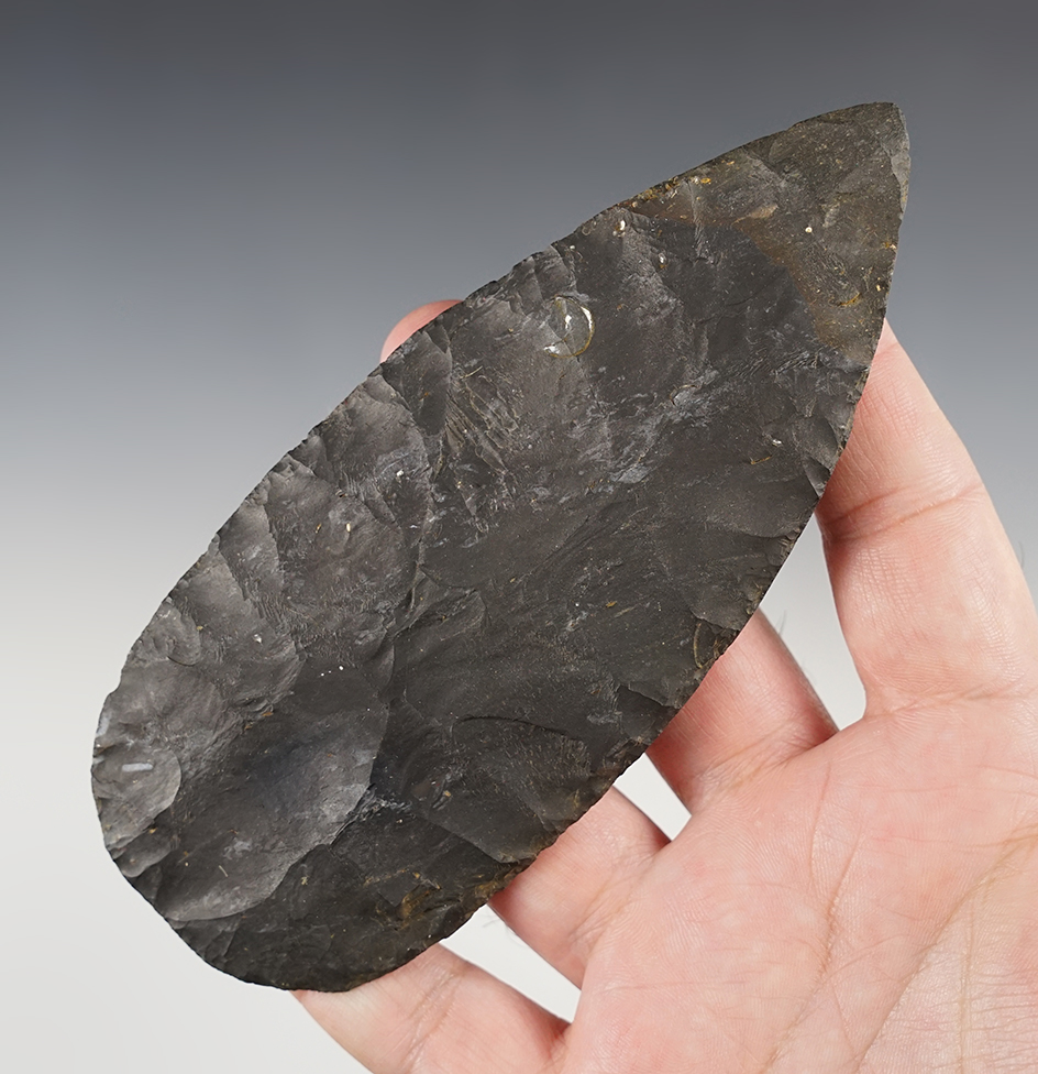 Large 5 5/8" Cache Blade made from Coshocton Flint. From the 1898 Holmes County Cache!