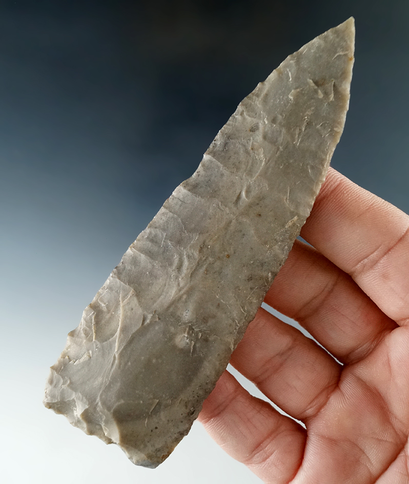 4 3/8" Archaic Knife found in Lampasas Co., Texas. Ex. Bill Arnold. Comes with a Rogers COA.