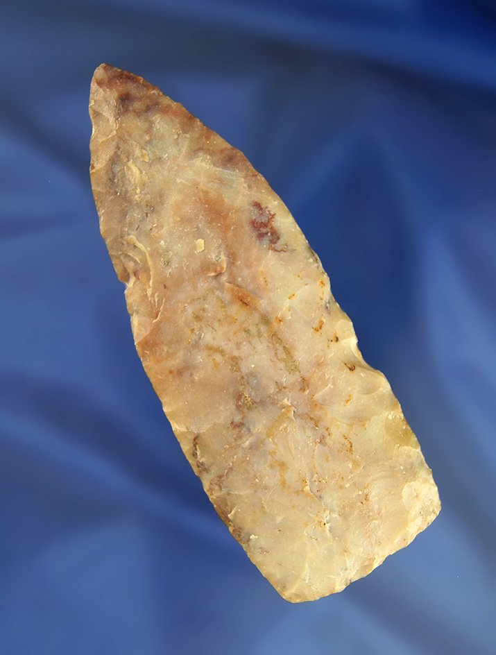 beautiful color on this 4 7/16" Archaic Blade found in Kentucky. Ex. Jeff Doren Collection.