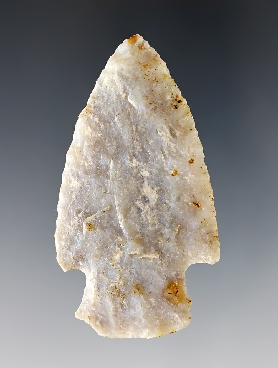 2 1/2" Flint Ridge Hopewell found in Lorain Co., Ohio. Ex. Andy Wilgor collection.