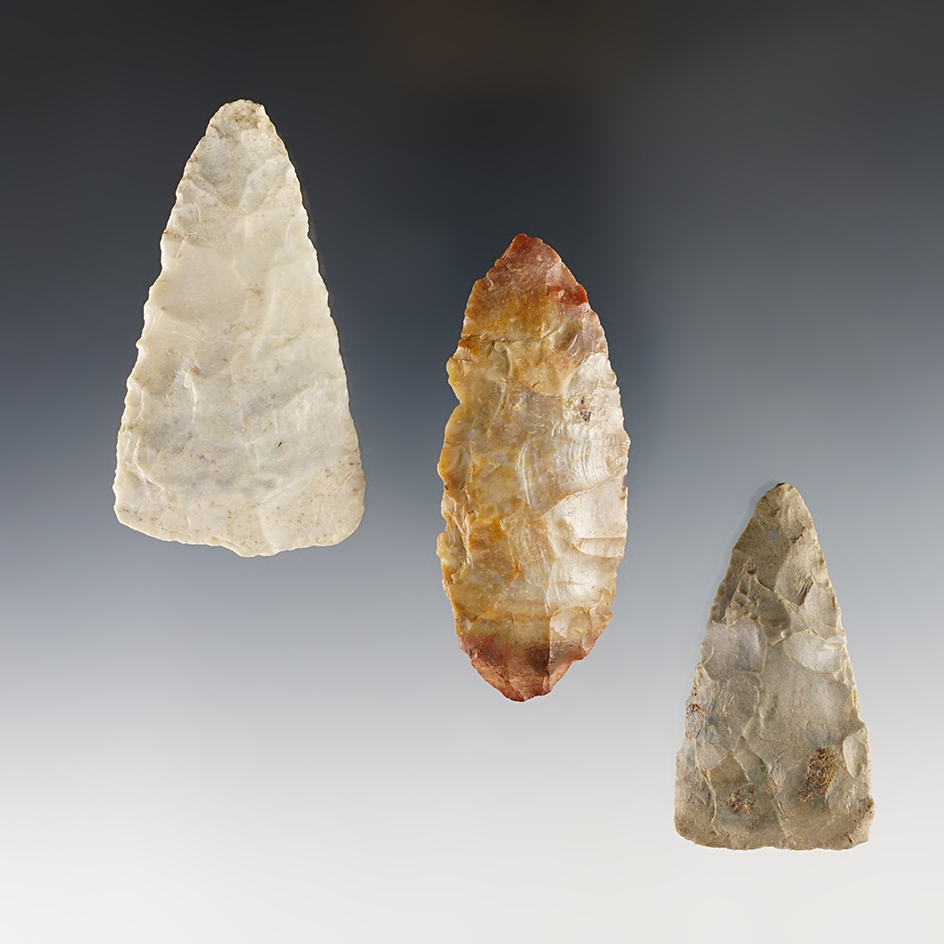 Set of 3 nice Ohio and Indiana Blades in good condition. The largest is 2 11/16".