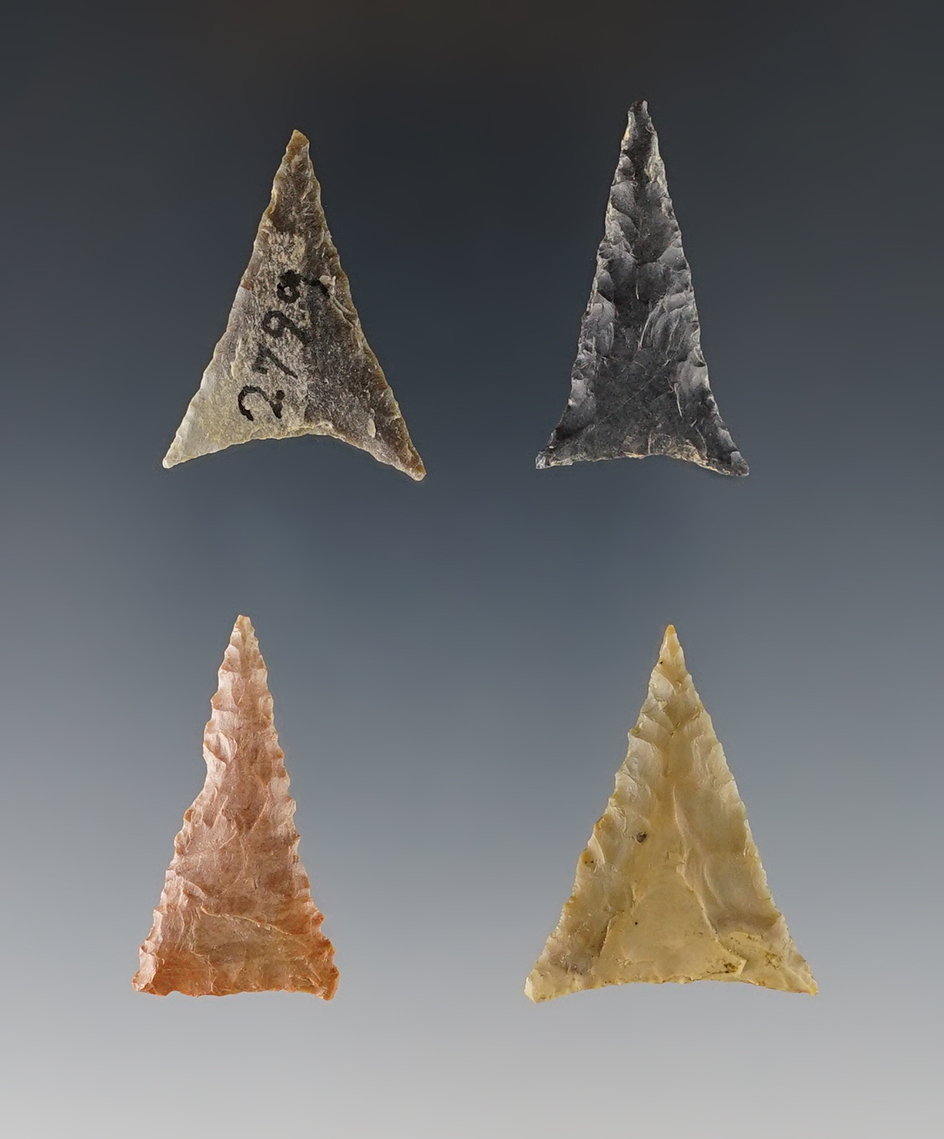 Set of 4 points found in the Midwest. The largest is 1 5/16".