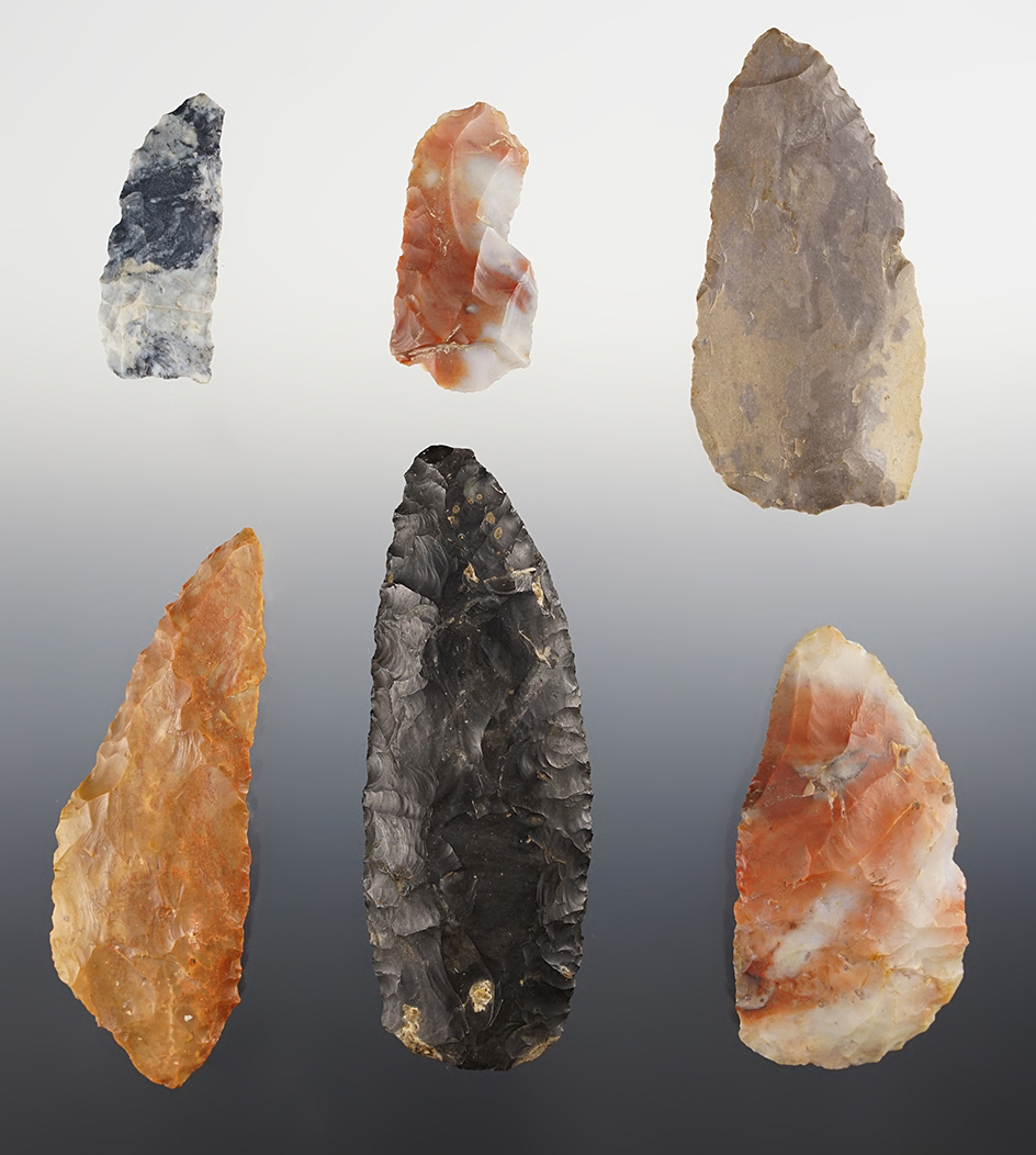 Set of 6 Midwest Flint Knives in good condition. The largest is 4".