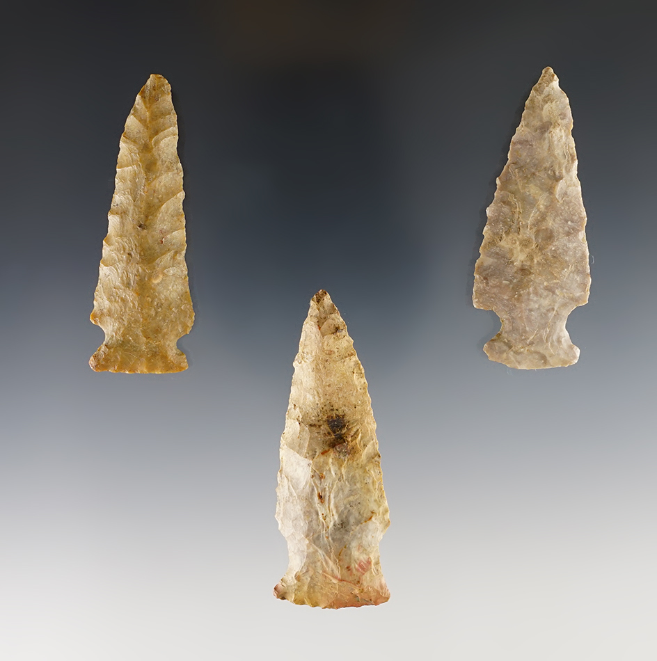 Set of 3 Ohio Points. 1 is Ex. Rocky Falleti and 2 are Ex. Bill Likens. The largest is 2 5/8".