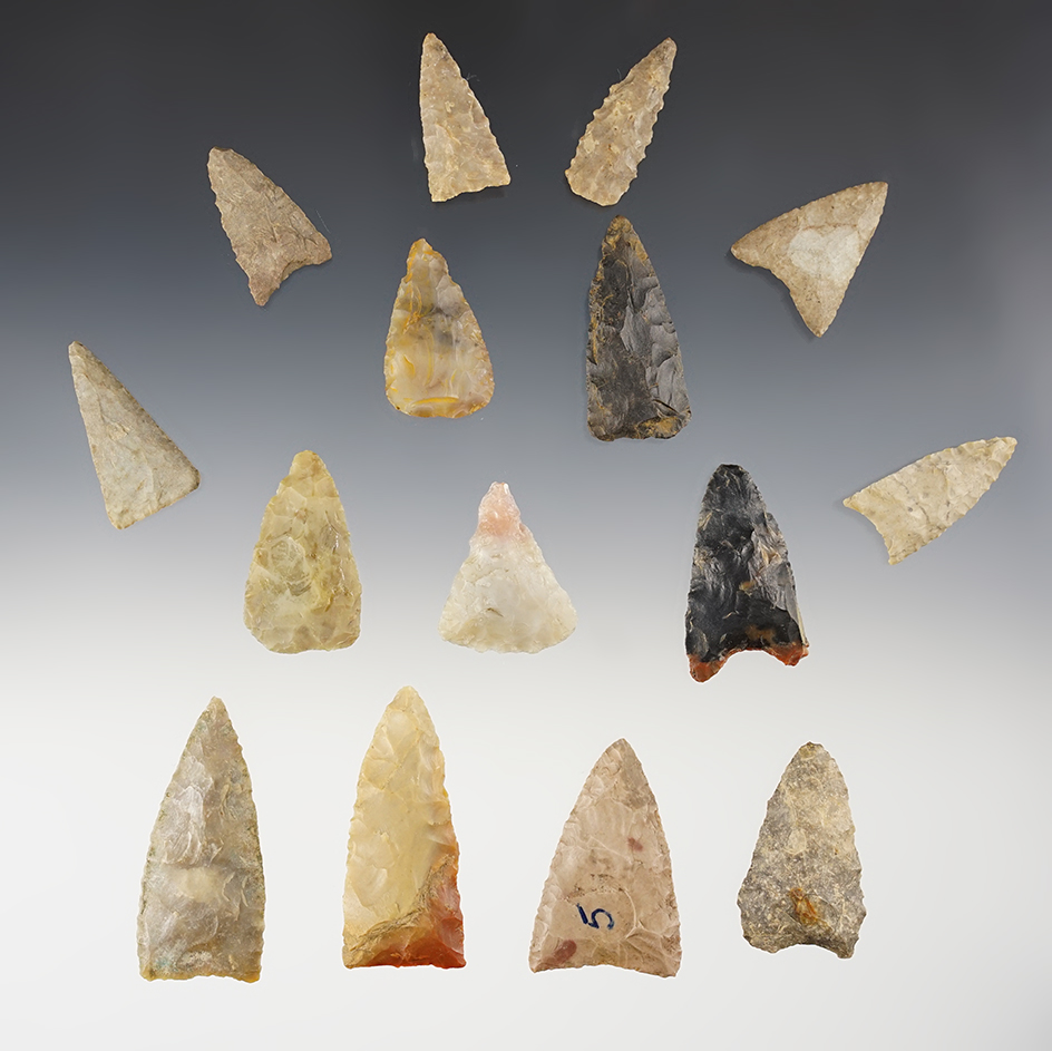 Set of 15 Midwest Triangles in good condition. The largest is 2 5/16".