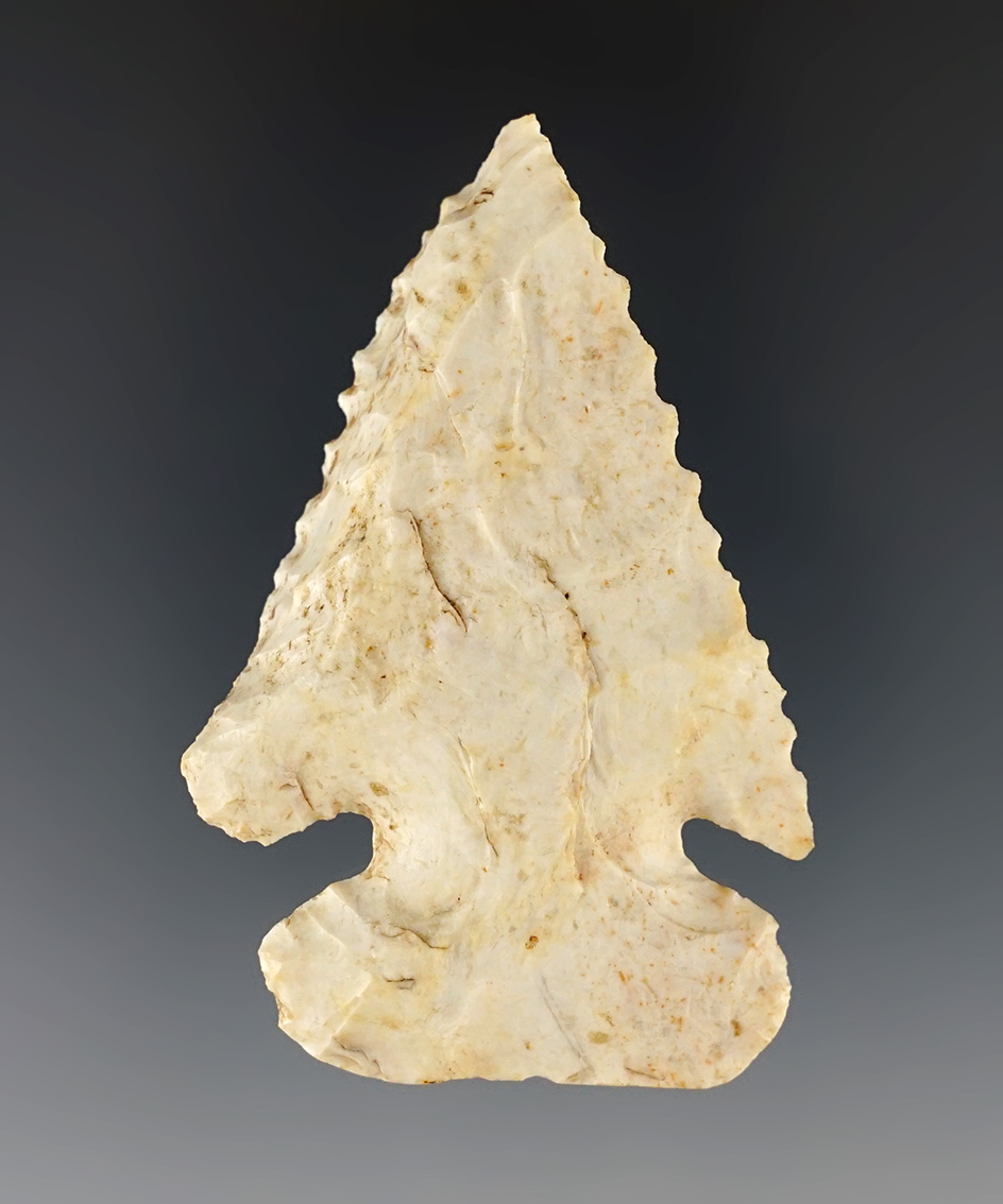 Classic style 2 3/4" Archaic Bevel found in Butler Co., Ohio. Ex. Edwards, Harnest collections.