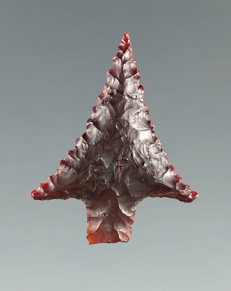 Beautifully styled and wonderfully flaked 15/16" Walulla found near the Hood River, Oregon.