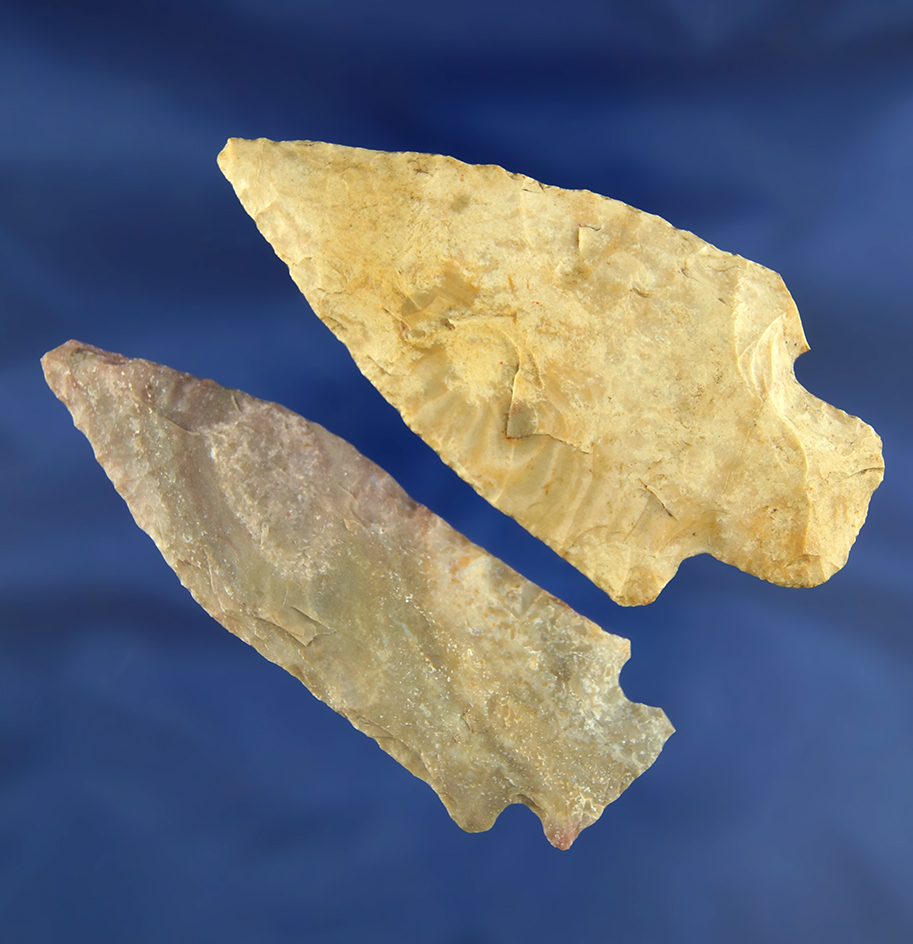 Pair of Flint Knives found in Missouri, largest is 3 3/8".
