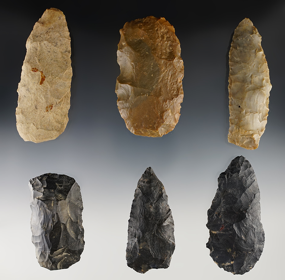 Set of 6 Tools and Blades found in Ohio and Kentucky. The largest is 4".