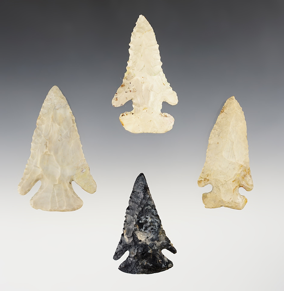 Set of 4 restored Ohio Points. The largest is 3".