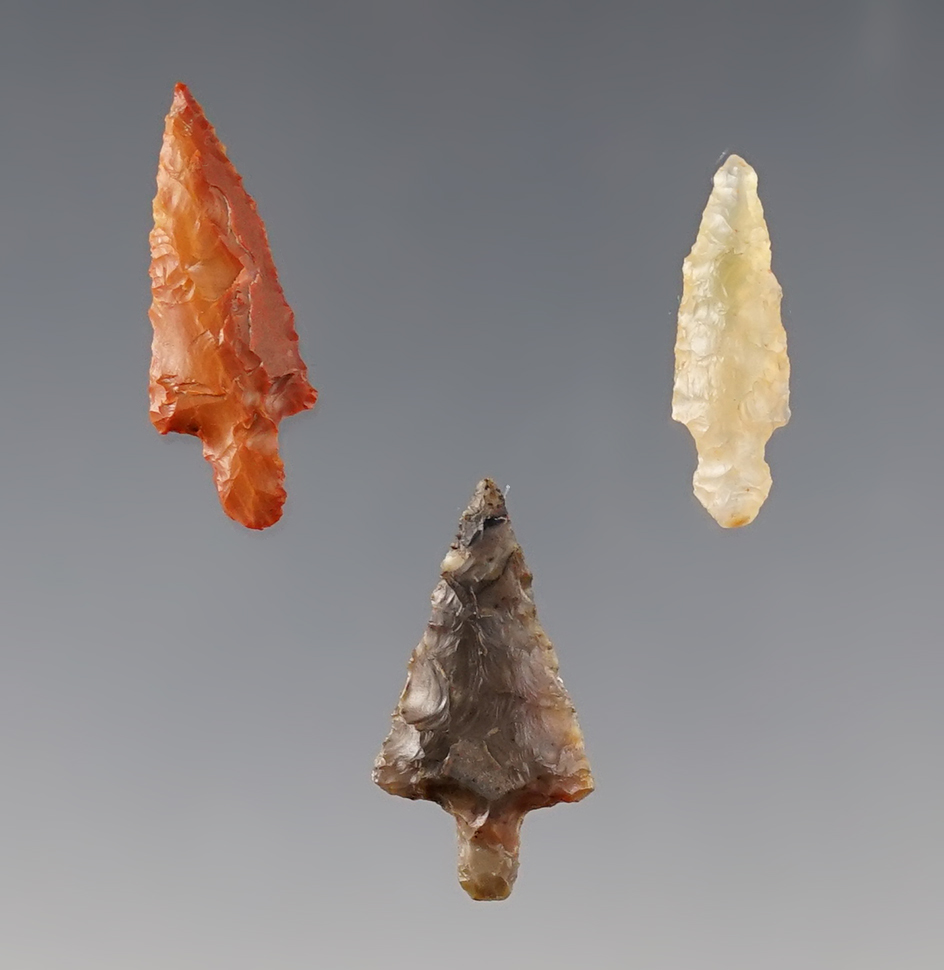 Set of three beautifully made Gem Points including a Klickitat dagger and 2 Wallulas. 